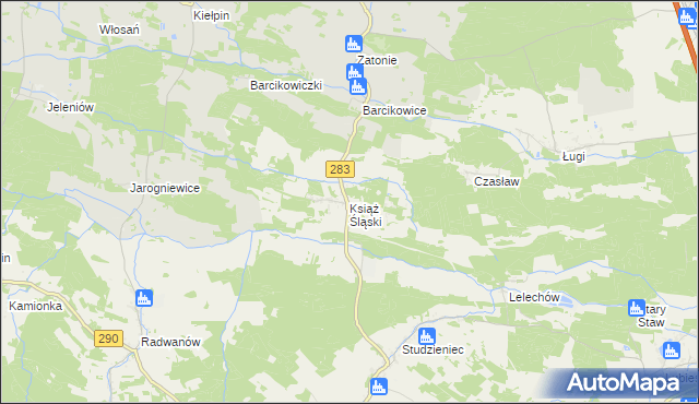 mapa Książ Śląski, Książ Śląski na mapie Targeo