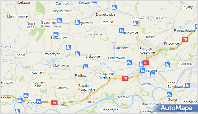 mapa Książnice Małe, Książnice Małe na mapie Targeo