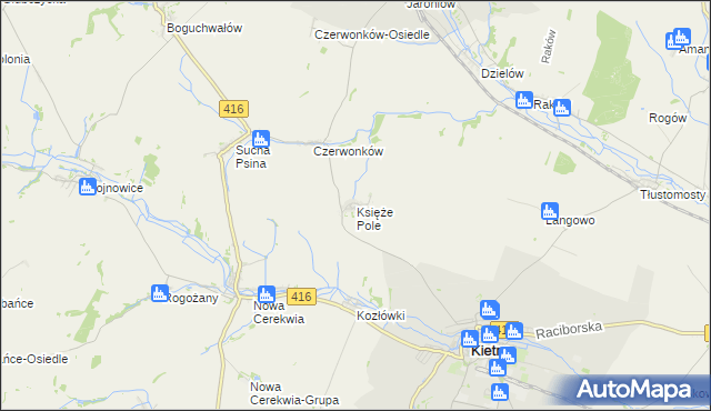 mapa Księże Pole, Księże Pole na mapie Targeo