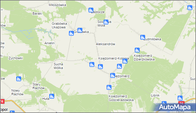mapa Księżomierz-Kolonia, Księżomierz-Kolonia na mapie Targeo