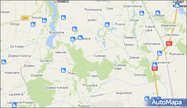 mapa Kubłowo, Kubłowo na mapie Targeo