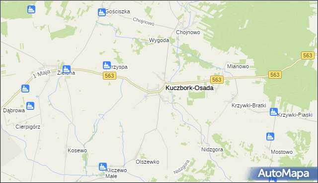 mapa Kuczbork-Wieś, Kuczbork-Wieś na mapie Targeo