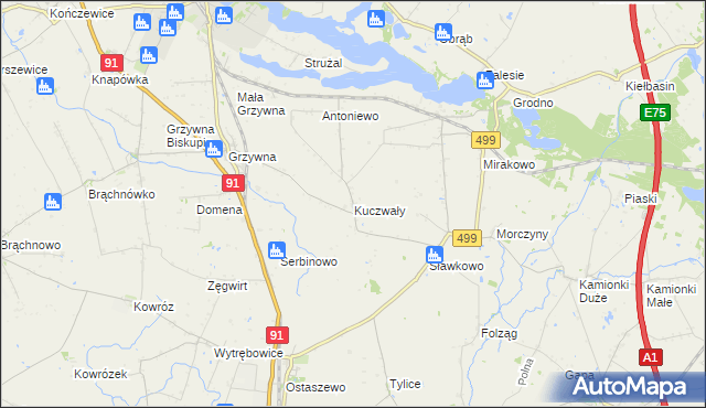 mapa Kuczwały, Kuczwały na mapie Targeo