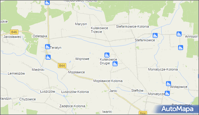 mapa Kułakowice Drugie, Kułakowice Drugie na mapie Targeo