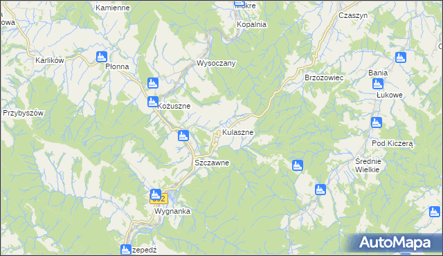 mapa Kulaszne, Kulaszne na mapie Targeo