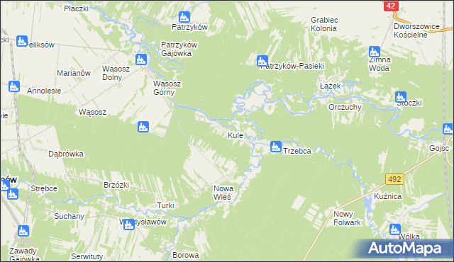 mapa Kule gmina Popów, Kule gmina Popów na mapie Targeo
