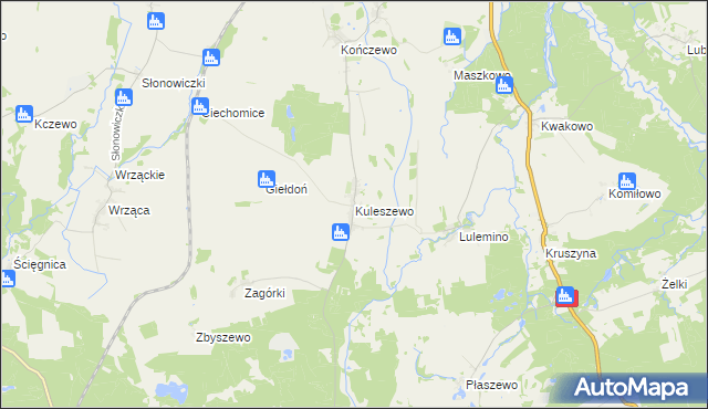 mapa Kuleszewo, Kuleszewo na mapie Targeo