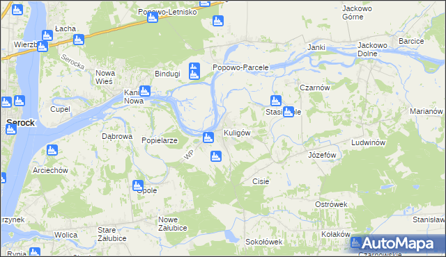 mapa Kuligów, Kuligów na mapie Targeo