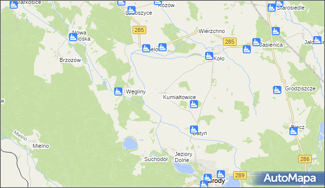 mapa Kumiałtowice, Kumiałtowice na mapie Targeo