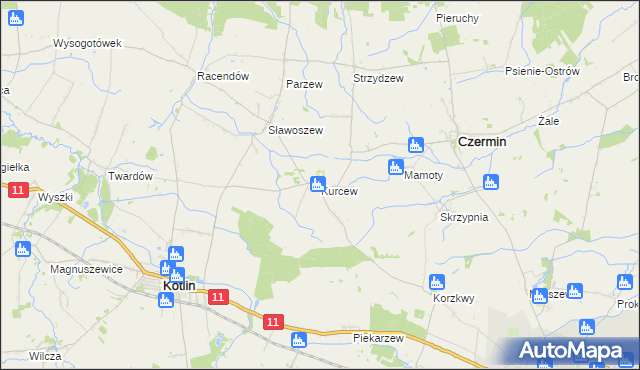 mapa Kurcew, Kurcew na mapie Targeo