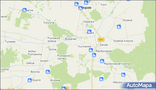 mapa Kurmanów, Kurmanów na mapie Targeo