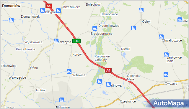 mapa Kurowskie Chałupy, Kurowskie Chałupy na mapie Targeo