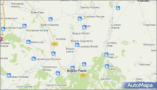 mapa Kutyłowo-Bródki, Kutyłowo-Bródki na mapie Targeo