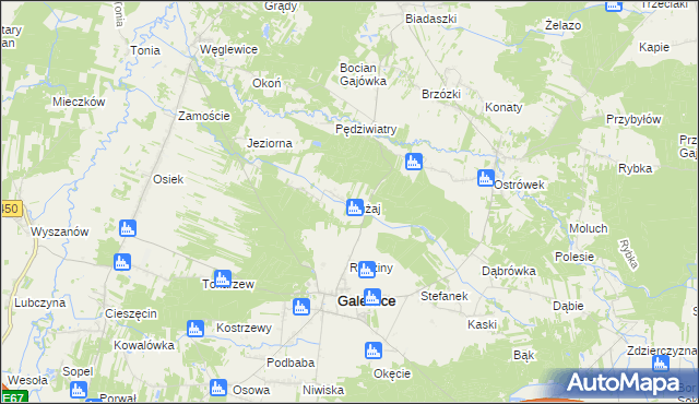 mapa Kużaj, Kużaj na mapie Targeo