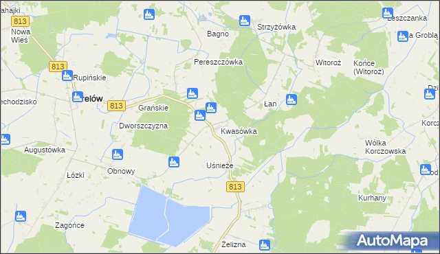 mapa Kwasówka gmina Drelów, Kwasówka gmina Drelów na mapie Targeo