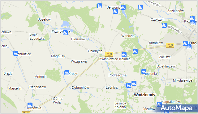 mapa Kwiatkowice-Kolonia, Kwiatkowice-Kolonia na mapie Targeo