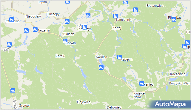 mapa Kwiejce, Kwiejce na mapie Targeo