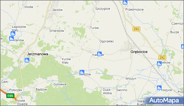 mapa Kwielice, Kwielice na mapie Targeo