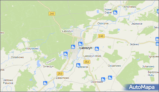 mapa Łabiszyn powiat żniński, Łabiszyn powiat żniński na mapie Targeo