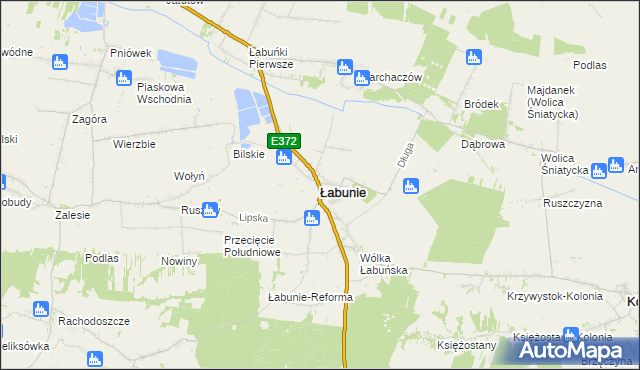 mapa Łabunie, Łabunie na mapie Targeo