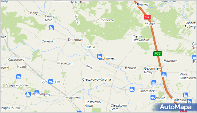 mapa Lachówiec, Lachówiec na mapie Targeo