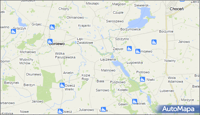 mapa Łączewna gmina Boniewo, Łączewna gmina Boniewo na mapie Targeo