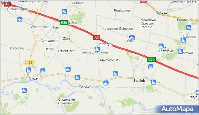 mapa Ląd-Kolonia, Ląd-Kolonia na mapie Targeo