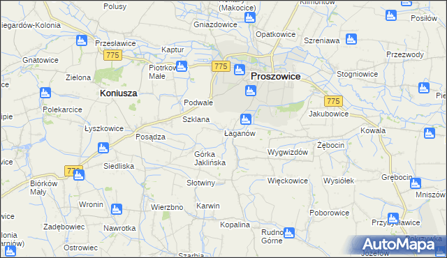 mapa Łaganów, Łaganów na mapie Targeo