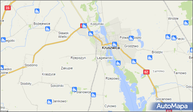 mapa Łagiewniki gmina Kruszwica, Łagiewniki gmina Kruszwica na mapie Targeo