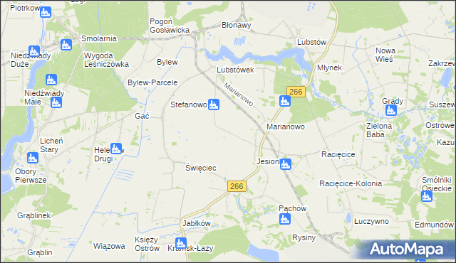 mapa Łagiewniki gmina Sompolno, Łagiewniki gmina Sompolno na mapie Targeo