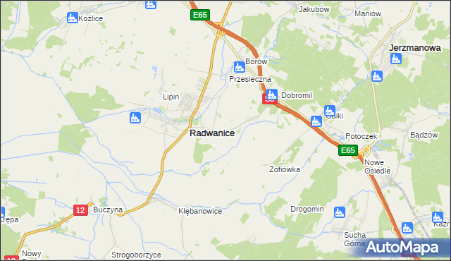 mapa Łagoszów Wielki, Łagoszów Wielki na mapie Targeo