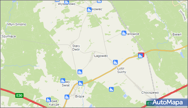 mapa Łagowiec, Łagowiec na mapie Targeo