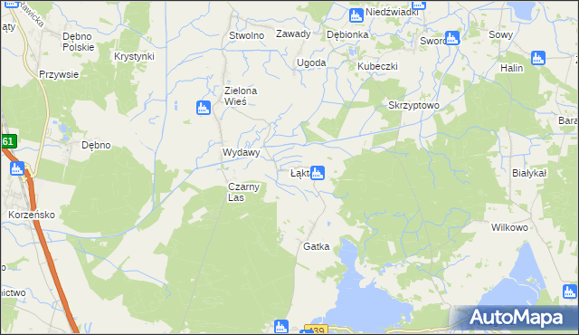 mapa Łąkta, Łąkta na mapie Targeo