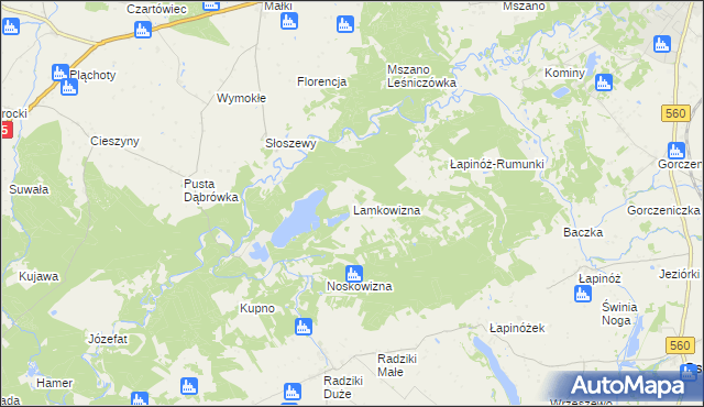 mapa Lamkowizna, Lamkowizna na mapie Targeo