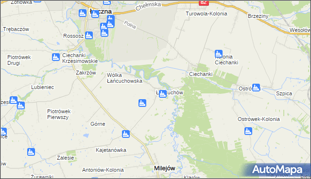 mapa Łańcuchów, Łańcuchów na mapie Targeo