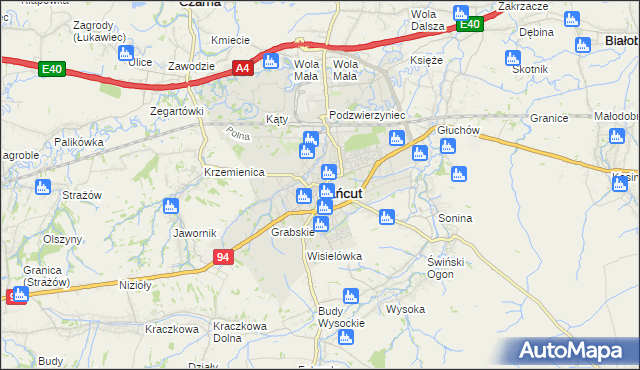 mapa Łańcut, Łańcut na mapie Targeo