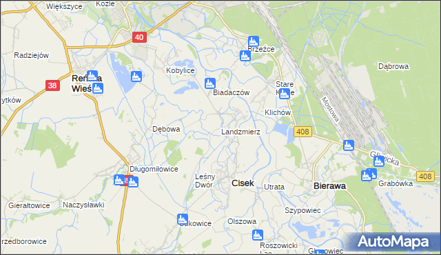 mapa Landzmierz, Landzmierz na mapie Targeo