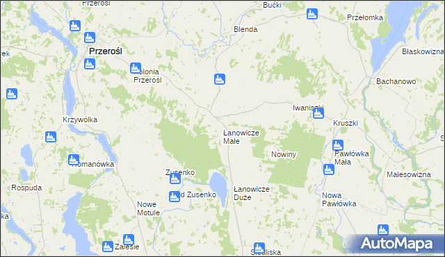 mapa Łanowicze Małe, Łanowicze Małe na mapie Targeo