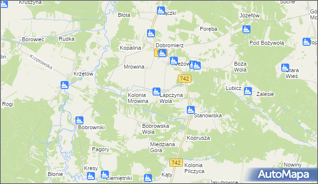 mapa Łapczyna Wola, Łapczyna Wola na mapie Targeo