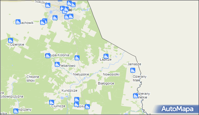 mapa Łapicze, Łapicze na mapie Targeo