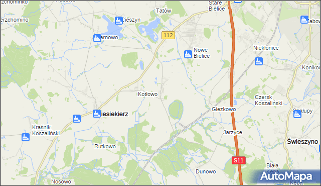 mapa Laski Koszalińskie, Laski Koszalińskie na mapie Targeo