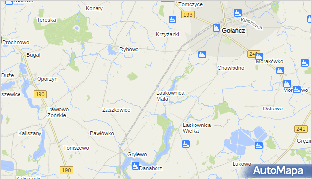 mapa Laskownica Mała, Laskownica Mała na mapie Targeo