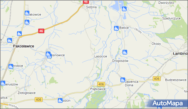 mapa Lasocice gmina Łambinowice, Lasocice gmina Łambinowice na mapie Targeo