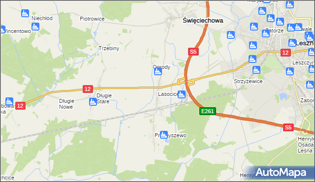 mapa Lasocice gmina Święciechowa, Lasocice gmina Święciechowa na mapie Targeo