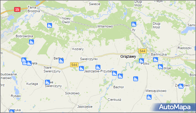 mapa Łaszewo gmina Bartniczka, Łaszewo gmina Bartniczka na mapie Targeo