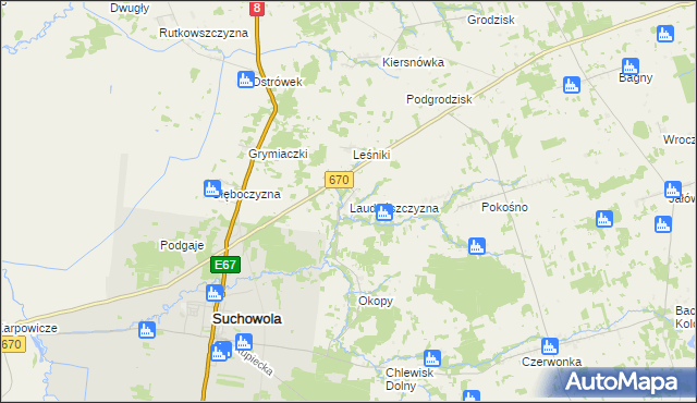 mapa Laudańszczyzna, Laudańszczyzna na mapie Targeo