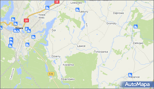 mapa Ławice, Ławice na mapie Targeo