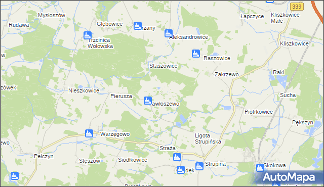 mapa Łazarzowice, Łazarzowice na mapie Targeo