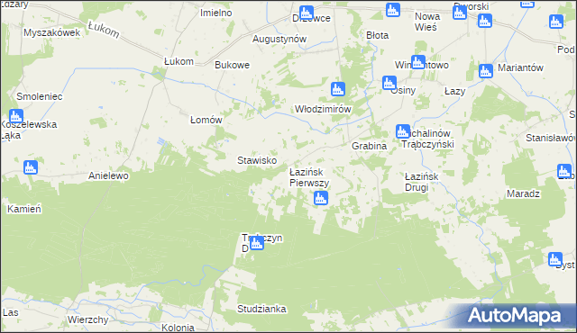 mapa Łazińsk Pierwszy, Łazińsk Pierwszy na mapie Targeo