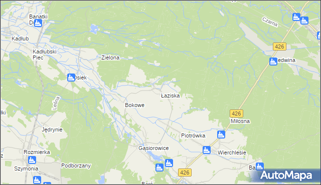 mapa Łaziska gmina Jemielnica, Łaziska gmina Jemielnica na mapie Targeo